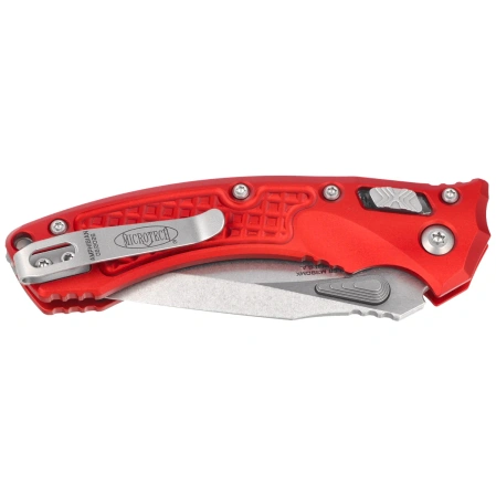 Microtech Amphibian Mini Ram-Lok S/E Knife Red Frag Aluminum, Stonewashed M390MK by Tony Marfione (137MRL-10FRRD)