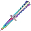 Nóż składany motylek Martinez Albainox Balisong Skull Rainbow Titanium Steel, Rainbow Titanium 3Cr13Mov (02223)