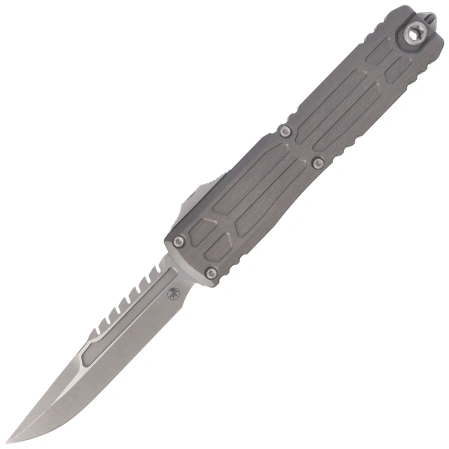 Microtech Ultratech Gen III EX-ZBP Interceptor Signature OTF Knife Natural Clear Aluminum, Apocalyptic M390MK by Tony Marfione (1117EX-10APNCS)