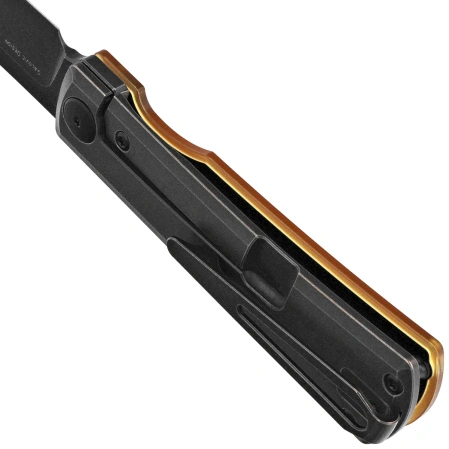 Bestech Bruv Knife Black Bronze Titanium / Ultem, Black Stonewashed M390 by Galovic Design (BT2401C)