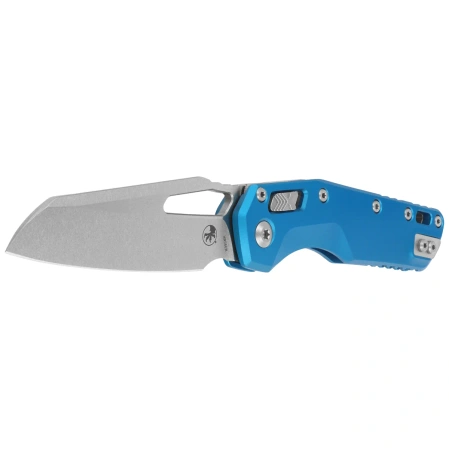 Microtech MSI S/E Knife Blue Slab Side Aluminum, Stonewashed M390MK by Tony Marfione (210-10BL)