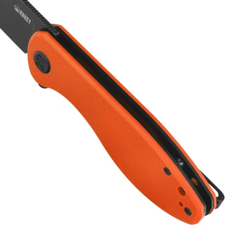 Kubey Knife Master Chief Orange G10, Blackwashed 14C28N by Keanu Alfaro (KU358O)