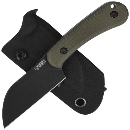 Kubey Knife Rock Hopper Green Micarta, Blackwashed 14C28N by Scott Halpern (KU412F)