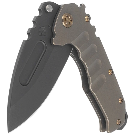 Nóż składany Medford Praetorian T DP ''Old-Shool Bronze'' Titanium, Bronze HW/Clip, Black DLC S45VN by Greg Medford (MK0124PD-36A1-T1C1-BP)