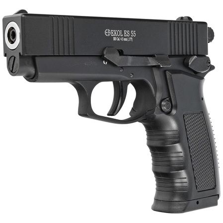 Zestaw pistolet wiatrówka Voltran Ekol ES 55 Matte Black 4.5 mm, 1400 BBs, 10 kapsuł, tarcze
