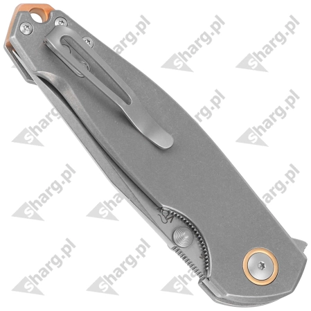 Viper Katla Gray Titanium, Stonewashed M390 by Jesper Voxnæs Knife (V5982TI)