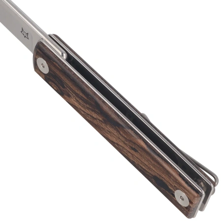 Nóż składany Fox Chnops Heritage Ziricote Wood, Satin Hybrid Cryo by Raven Knives Design (FX-544 ZW)