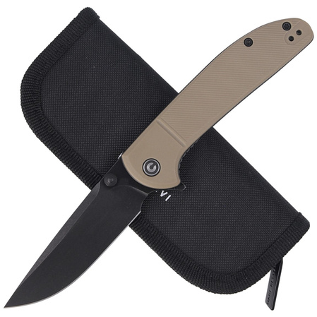 CIVIVI Badlands Vagabond Tan FRN, Black Stonewashed (C2019A)