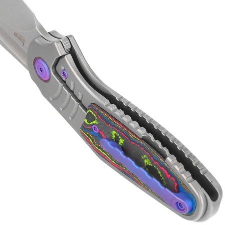 Nóż składany Kubey KB Knives Stroller Gray Titanium/CF Inlays, Stonwashed CPM 20CV by Utilizator (KB384A)
