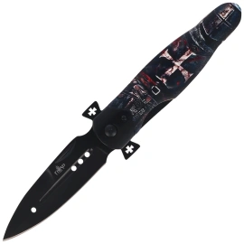 Nóż składany Third Decor Habitat N120T 3D Hospitaller Warrior Beechwood, Black 420 (TH-N120T)