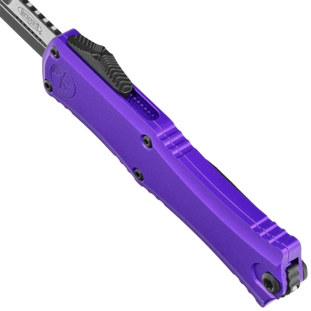 Microtech Hera II Mini Bayonet Purple Aluminum, Black M390MK by Tony Marfione (1701M-1PU)