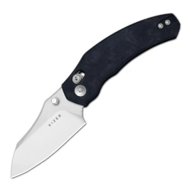 Kizer Mini Bulldog Knife Blue Canyon Richlite, Satin Nitro-V by O.SHO (V3672SA3)