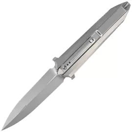 WE Knife Diatomic Polished Bead Blasted Titanium, Polished Bead Blasted CPM 20CV (WE22032-2)