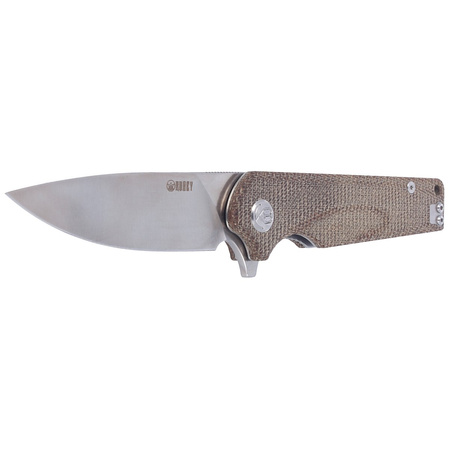 Kubey Knife Wolverine Brown Micarta, Satin D2 (KU233C)