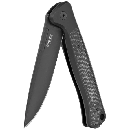 LionSteel Skinny Knife Black Aluminum/Black Micarta, Old Black MagnaCut by Molletta (SK01A BB)