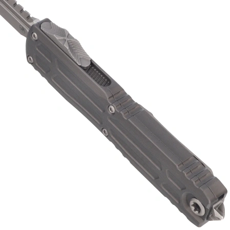Microtech Ultratech Gen III EX-ZBP Interceptor Signature OTF Knife Natural Clear Aluminum, Apocalyptic M390MK by Tony Marfione (1117EX-10APNCS)