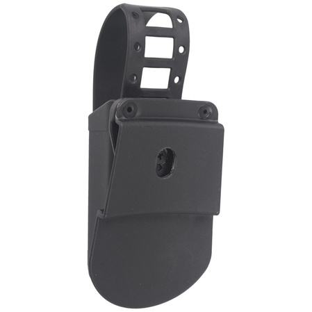ESP Double-Stack 9 mm / .40 Magazine Pouch with Rotating ESP Paddle Mount and Safety Strap, Black (MH-04-S)