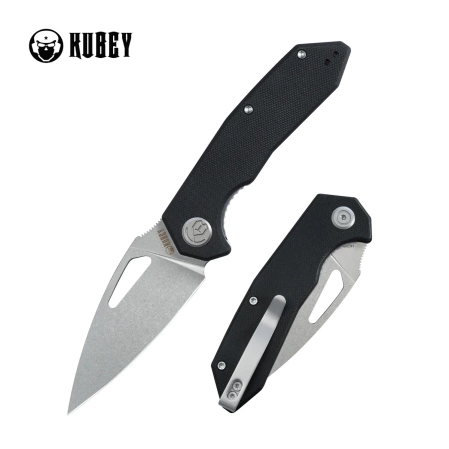 Nóż składany Kubey Coeus Black G10, Stonewashed 14C28N (KU122U)