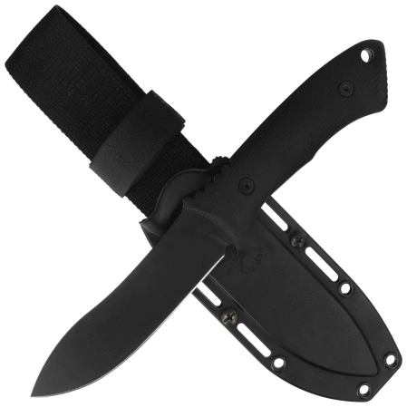Spartan Blades Harsey Nessmuk Black Polymer, Black Powder 1095 Cro-Van by William W. Harsey Jr. (SBSL005BK)