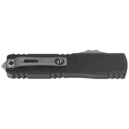 Nóż automatyczny OTF Microtech Ultratech Gen IV Interceptor Signature Black Topographic Deep Engraved Aluminium, Stonewashed M390MK by Tony Marfione (11174TP-10S)