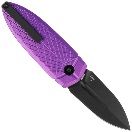 Bestech QUQU Purple Aluminum, Black DLC 14C28N by Gogo Knife (BG57B-5)
