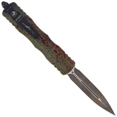 Nóż automatyczny OTF Microtech Dirac Delta D/E Signature Outbreak Deep Engraved Aluminium, Outbreak M390 by Tony Marfione (227-1OBDS)