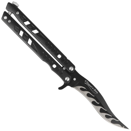 Martinez Albainox Flamas Black Aluminium, Black 3Cr13Mov butterfly knife (02138)