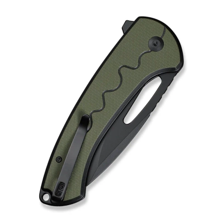 Sencut Squiggy Knife Black / Green G10, Black 9Cr18MoV (S24082A-2)