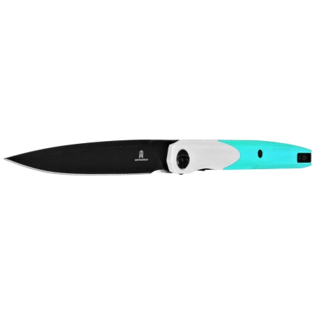 Nóż składany Bestechman Lanza White/Light Blue G10, Grey PVD 14C28N by Grzegorz Grabarski (BMK14D)