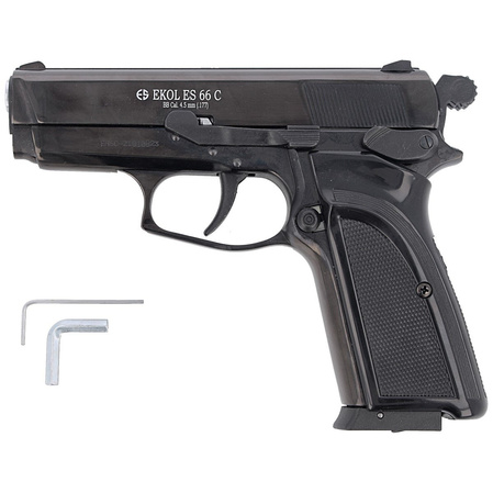 Airgun set 05: Voltran Ekol ES 66C Black 4.5 mm Pistol, 1400 BBs, 10 CO₂ cartridges, 100 targets