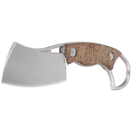 Nóż Kizer Little Rhino Brown Burlap Micarta, Stonewashed AEB-L by Giedymin Kapuscinski (1065A4)