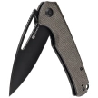 Sencut Mims Dark Green Canvas Micarta, Black Stonewashed 9Cr18MoV knife (S21013-3)