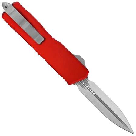 Nóż automatyczny OTF Microtech Scarab II Gen III Executive D/E Red Aluminium, Stonewashed M390MK by Tony Marfione (1175-10RD)