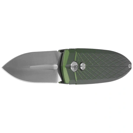 Bestech QUQU Knife Green Aluminum, Satin 14C28N by Gogo (BG57B-2)