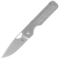Kizer Militaw Knife Gray Titanium / Black Micarta, Stonewashed S35VN by Jonathan Styles (Ki3634A1)