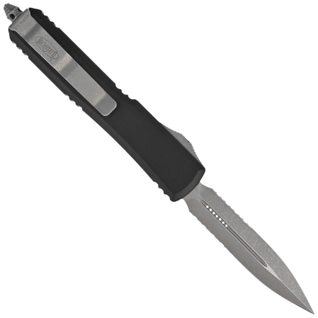 Microtech Ultratech D/E Black Aluminum, Apocalyptic M390 by Tony Marfione (122-11AP)