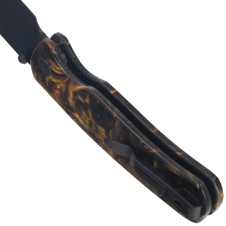 Bestechman Cicada's Wing-TL Knife Brown Resin, Black PVD 10Cr15CoMoV (BMK24-R-4)
