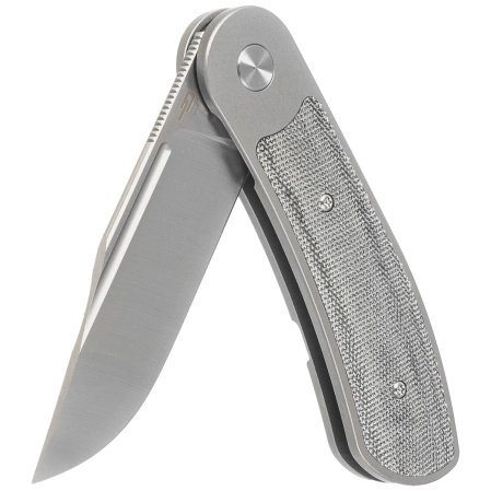 Nóż składany Bestech Vestige Grey Titanium/Black Micarta, Satin MagnaCut by Justin Lundquist (BT2411A)