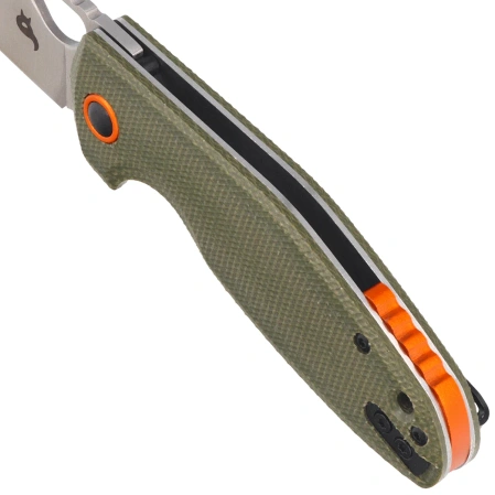 BlackFox Puffy Knife OD Green Canvas Micarta, Satin 10Cr15CoMov (BF-786 MOD)