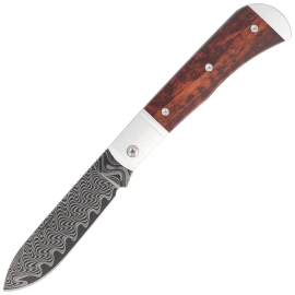 Nóż składany Kizer Trestle D Grey Aluminium / Leopardwood, Acid Washed Damascus by Azo (V3760A3)