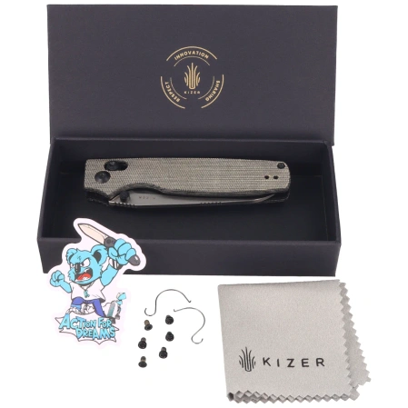 Nóż składany Kizer Original 2 Black Micarta, Satin 14C28N (V3605.2SA1)