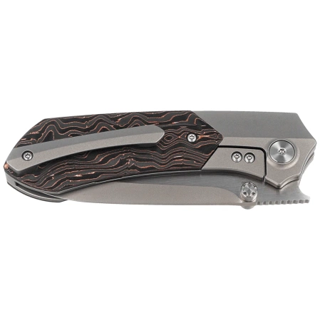 Remette RT-Meteor Knife Gray Titanium/Copper Carbon Fiber, Pearlescent M390 (RTPT-D)