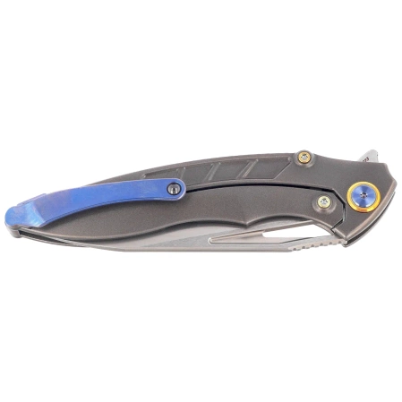 Rike Knife RK1902-R/CF Grey Titanium / Red Carbon Fiber, Bead Blasted M390