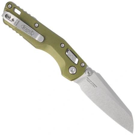 Nóż składany Microtech MSI Mini Ram-Lok S/E Fluted OD Green Aluminium, Stonewashed M390MK by Tony Marfione (210M-10FLOD)