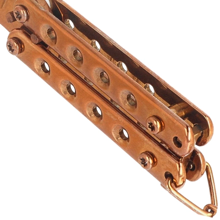 Nóż składany motylek brelok Third Decor Habitat Balisong Rose Titanium Stainless Steel, Rose Titanium Stainless Steel (TH-K2824R)