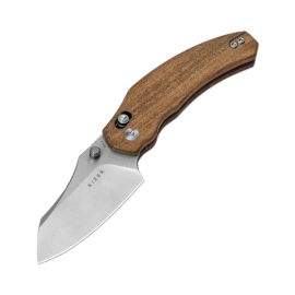 Kizer Bulldog Knife Mkuruti Wood, Satin Nitro-V by O.SHO (V3672A2)