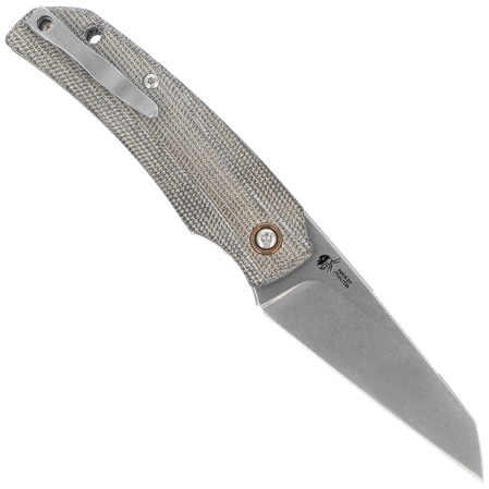 MKM Ice Knife Gray Canvas Micarta, Stonewashed MagnaCut by Tommaso Rumici & Denis Simonutti (MK IC-GC)