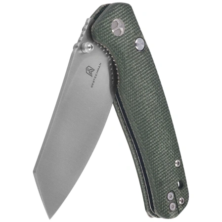 Nóż składany Bestechman Cicada's Wing-TL Green Canvas Micarta, Satin 10Cr15CoMoV (BMK24-M-2)