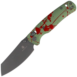 Nóż składany Bestechman Cicada's Wing Zombie Green Aluminium, Gray PVD / Stonewashed 14C28N (BMK06-C-10)