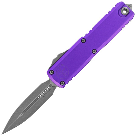Microtech UTX-85 Gen IV D/E OTF Knife Purple Aluminum, Apocalyptic M390MK by Tony Marfione (12324-10APPU)